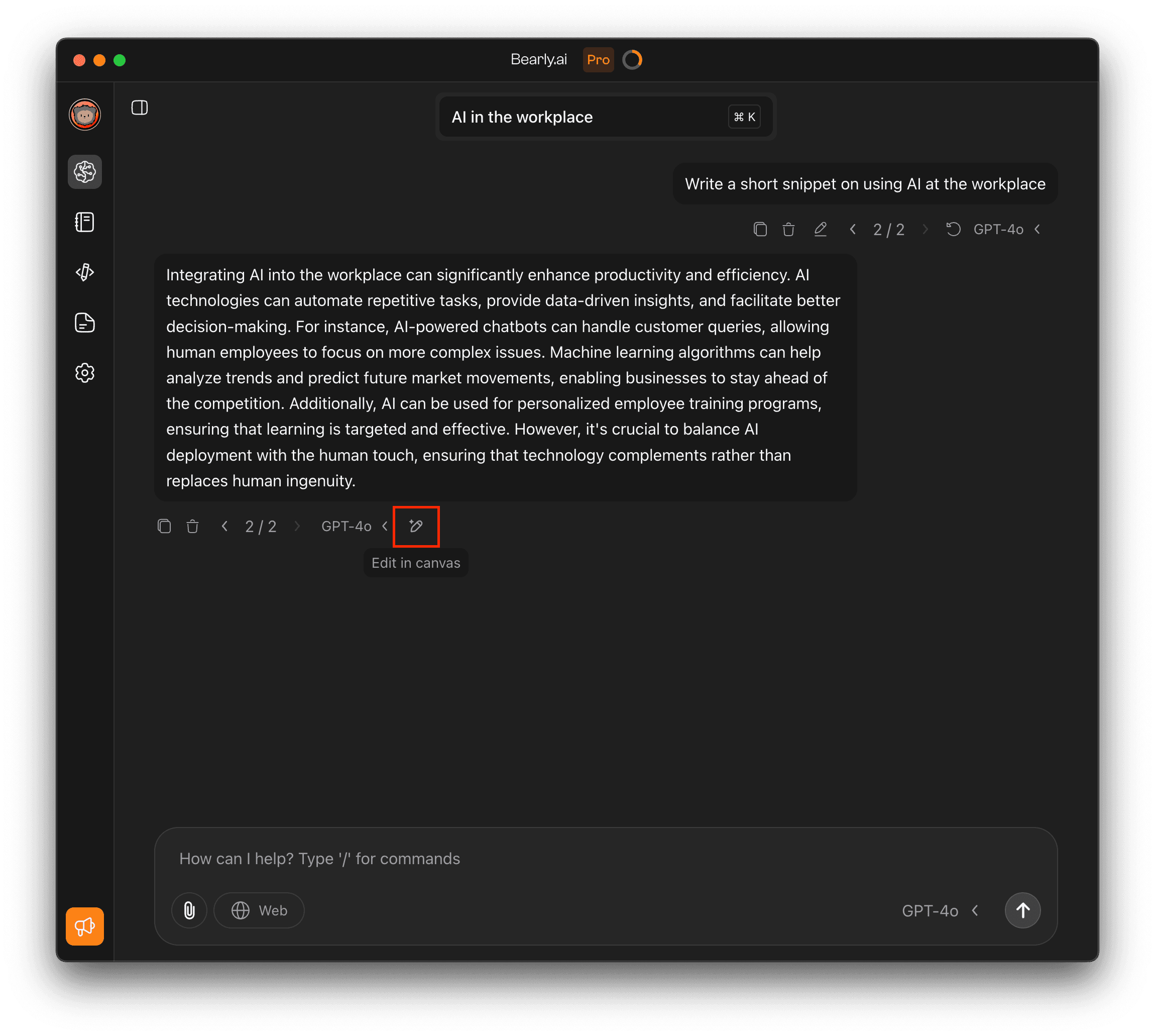 Convert to canvas