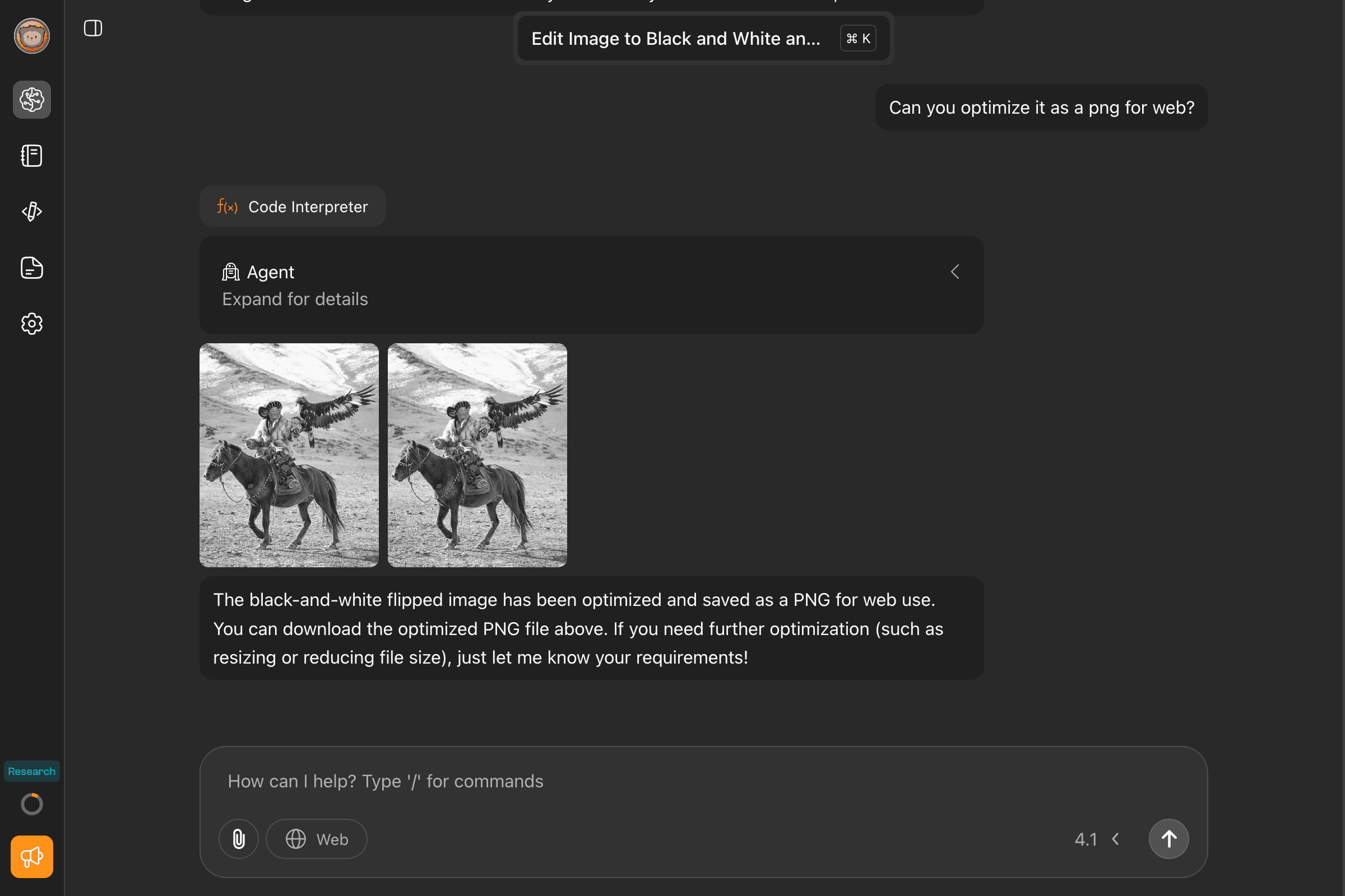 Web optimized image